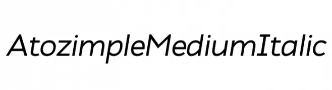 Atozimple Medium Italic  les polices de caractères gratuit tlcharger