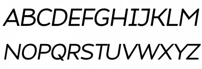 Atozimple Medium Italic Schriftart Groß