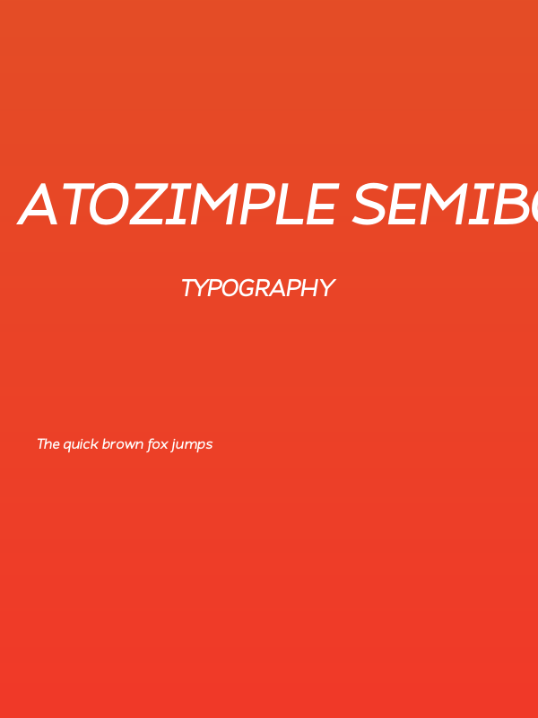 Atozimple SemiBold Italic Poster
