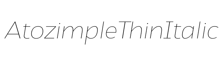 Atozimple Thin Italic  Скачать бесплатные шрифты