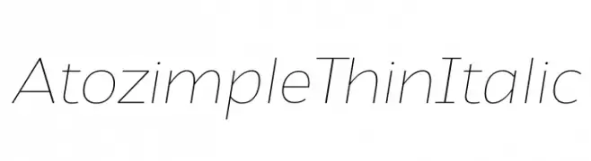 Atozimple Thin Italic  les polices de caractères gratuit tlcharger