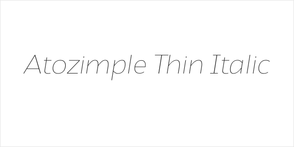 Atozimple Thin Italic Logo
