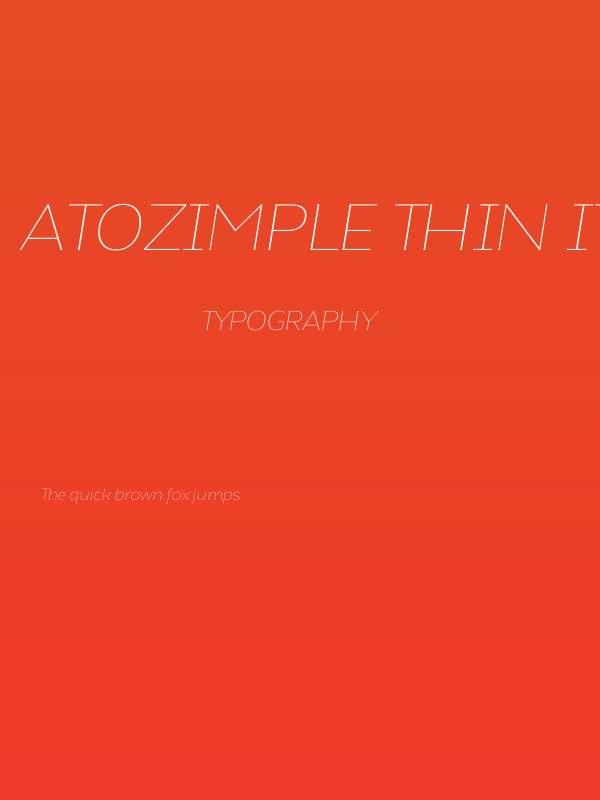 Atozimple Thin Italic Poster
