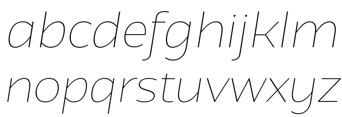 Atozimple Thin Italic Font LOWERCASE