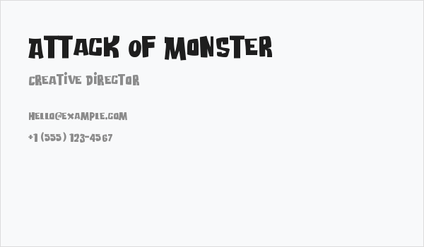 Attack Of Monster Business Card