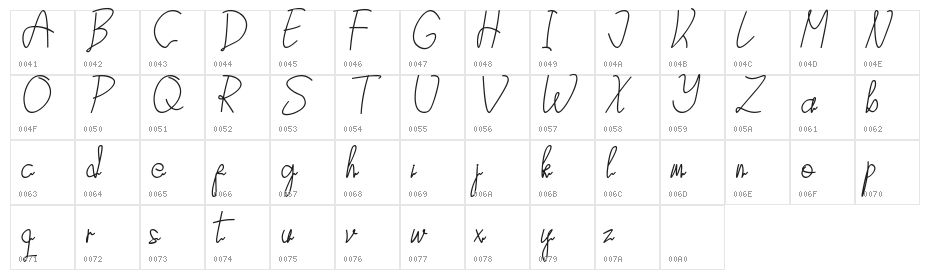 Attasey Italic Character Map