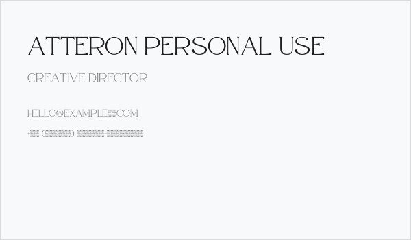 Atteron Personal Use Business Card