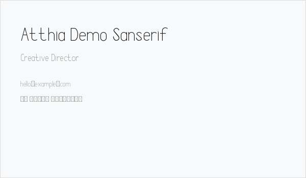 Atthia Demo Sanserif Business Card