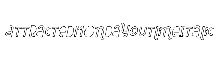Attracted Monday Outline Italic  免费字体下载