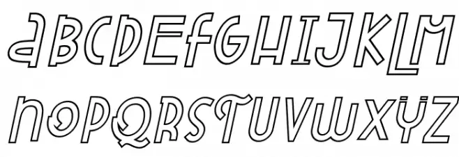 Attracted Monday Outline Italic फ़ॉन्ट अपरकेस