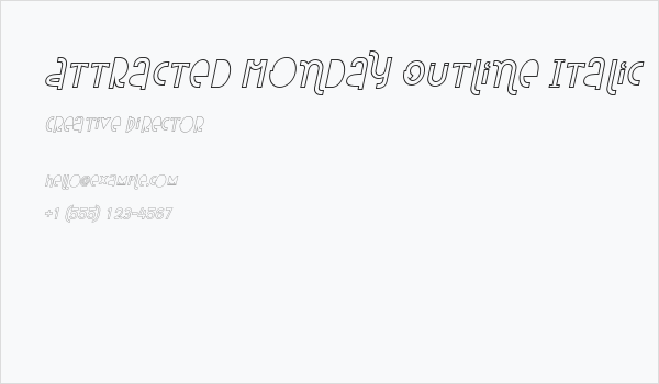 Attracted Monday Outline Italic Business Card