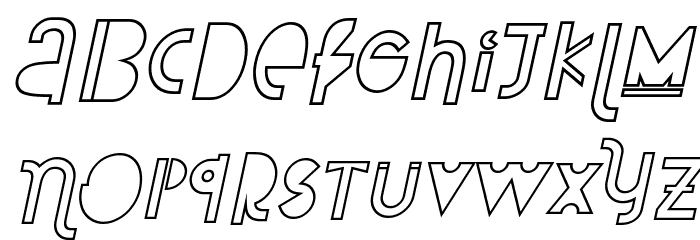 Attracted Monday Outline Italic Font LOWERCASE