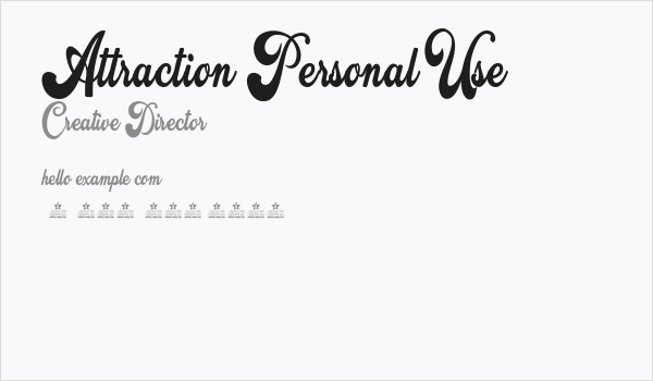 Attraction Personal Use  Business Card