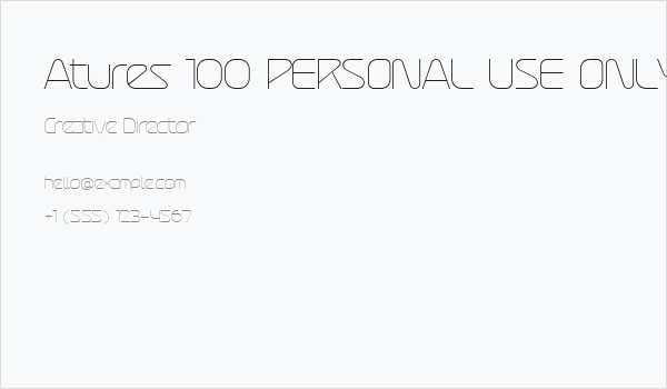 Atures 100 PERSONAL USE ONLY Business Card