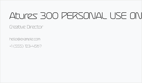 Atures 300 PERSONAL USE ONLY Business Card