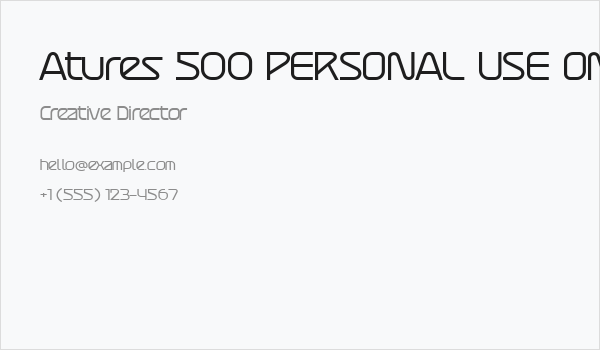 Atures 500 PERSONAL USE ONLY Business Card