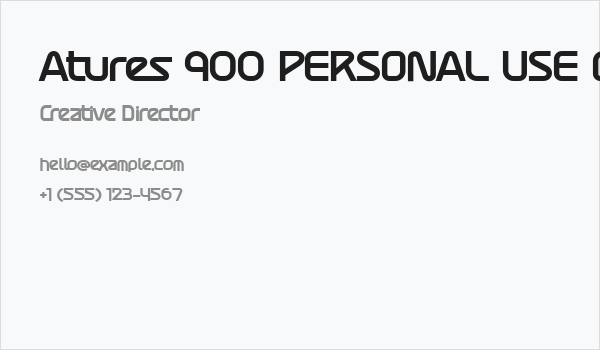 Atures 900 PERSONAL USE ONLY Business Card
