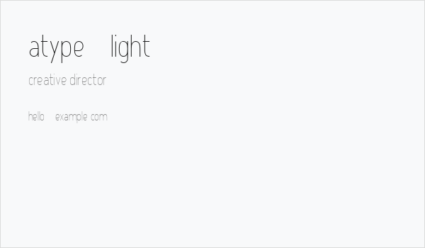 Atype 1 Light Business Card