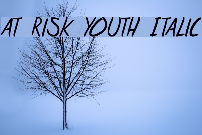 at risk youth Italic Font examples