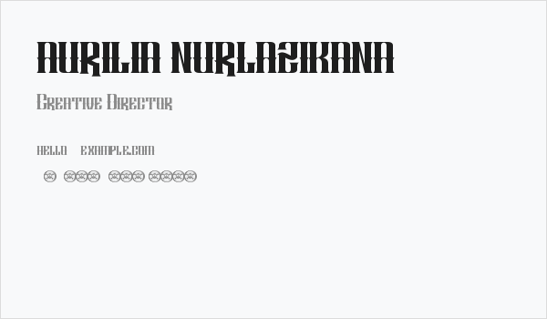 AURILIA NURLAZIKANA Business Card