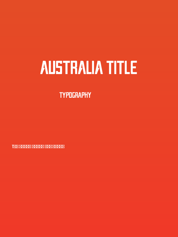 AUSTRALIA TITLE Poster