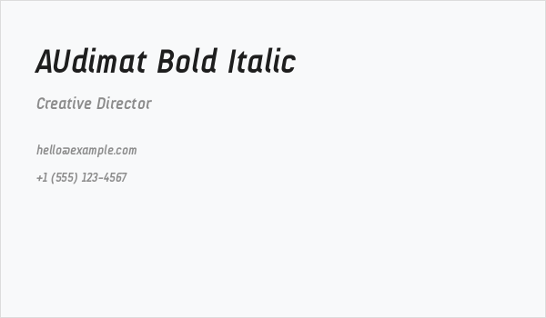 AUdimat Bold Italic Business Card