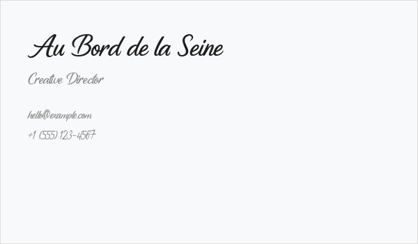 Au Bord de la Seine Business Card