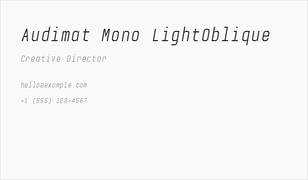 Audimat Mono LightOblique Business Card