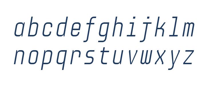 Audimat Mono LightOblique Lowercase