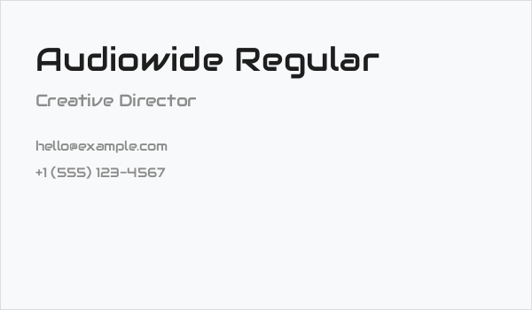 Audiowide Regular Business Card