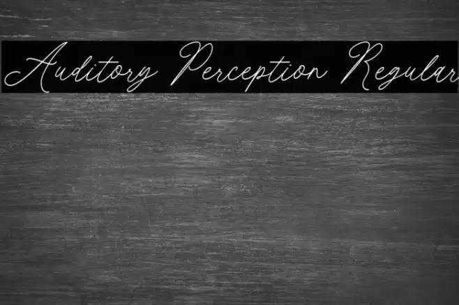 Auditory Perception Regular Шрифта examples