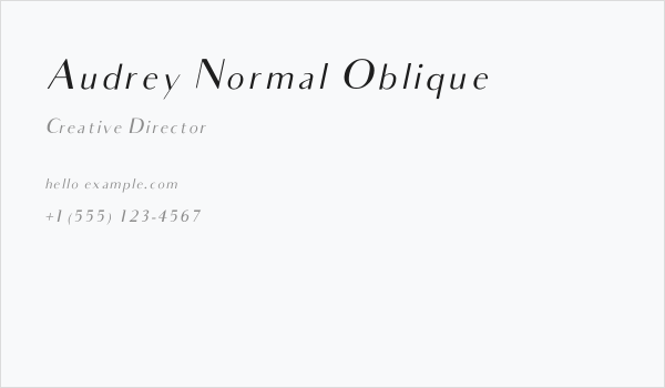 Audrey Normal Oblique Business Card