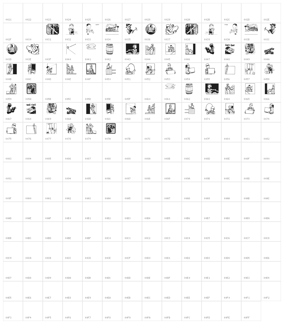 AufmBauConstructions Character Map