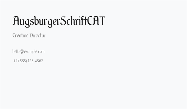 AugsburgerSchriftCAT Business Card