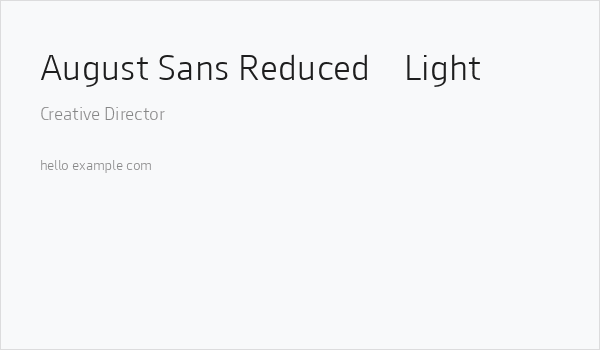 August Sans Reduced 45 Light Business Card