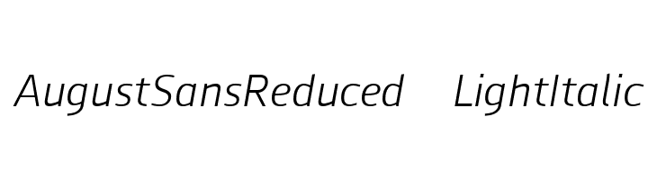 August Sans Reduced 46 Light Italic  Скачать бесплатные шрифты