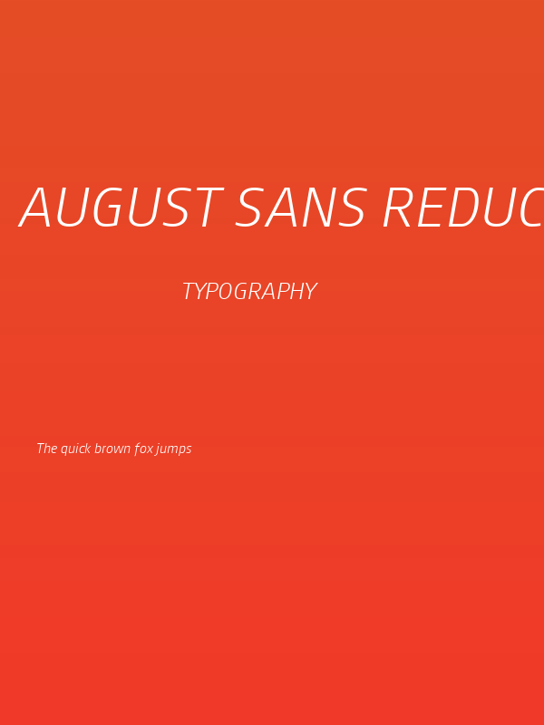 August Sans Reduced 46 Light Italic Poster