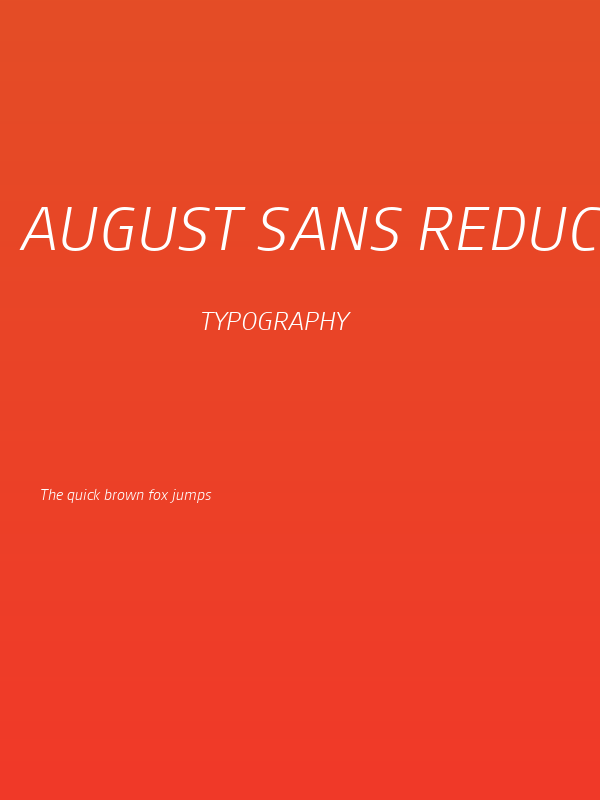 August Sans Reduced 46 Light Italic Poster