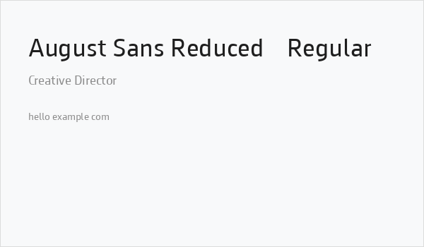 August Sans Reduced 55 Regular Business Card