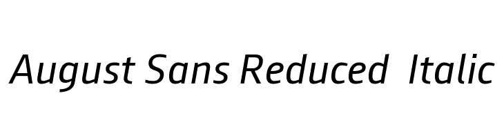 August Sans Reduced 56 Italic Font