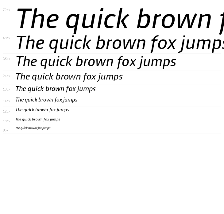 August Sans Reduced 56 Italic Waterfall