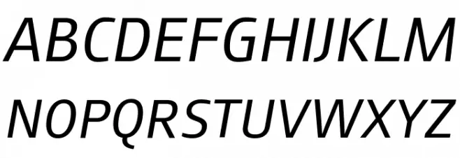 August Sans Reduced 56 Italic Schriftart Groß