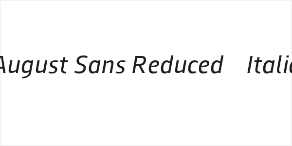 August Sans Reduced 56 Italic Logo