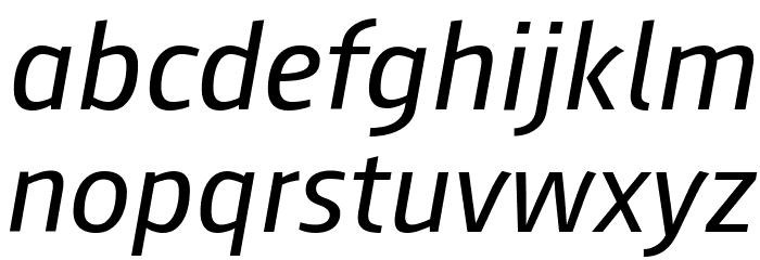 August Sans Reduced 56 Italic Font LOWERCASE