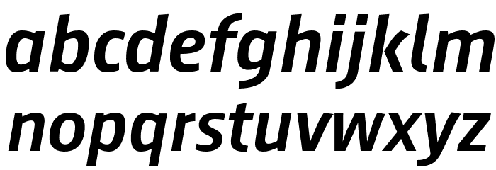 August Sans Reduced 66 Medium Italic Font LOWERCASE