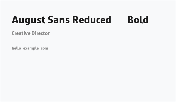August Sans Reduced 75 Bold Business Card