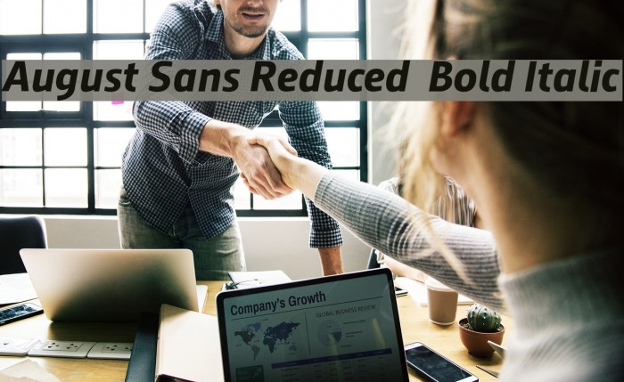 August Sans Reduced 76 Bold Italic Font examples