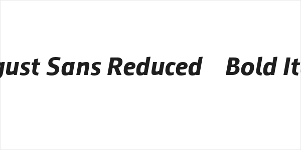 August Sans Reduced 76 Bold Italic Logo