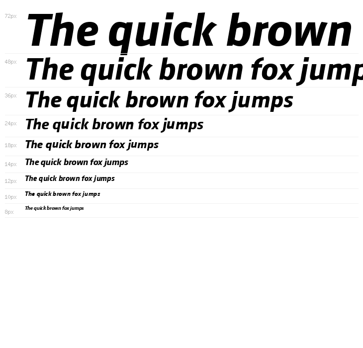 August Sans Reduced 76 Bold Italic Waterfall