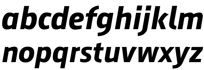 August Sans Reduced 76 Bold Italic Font LOWERCASE